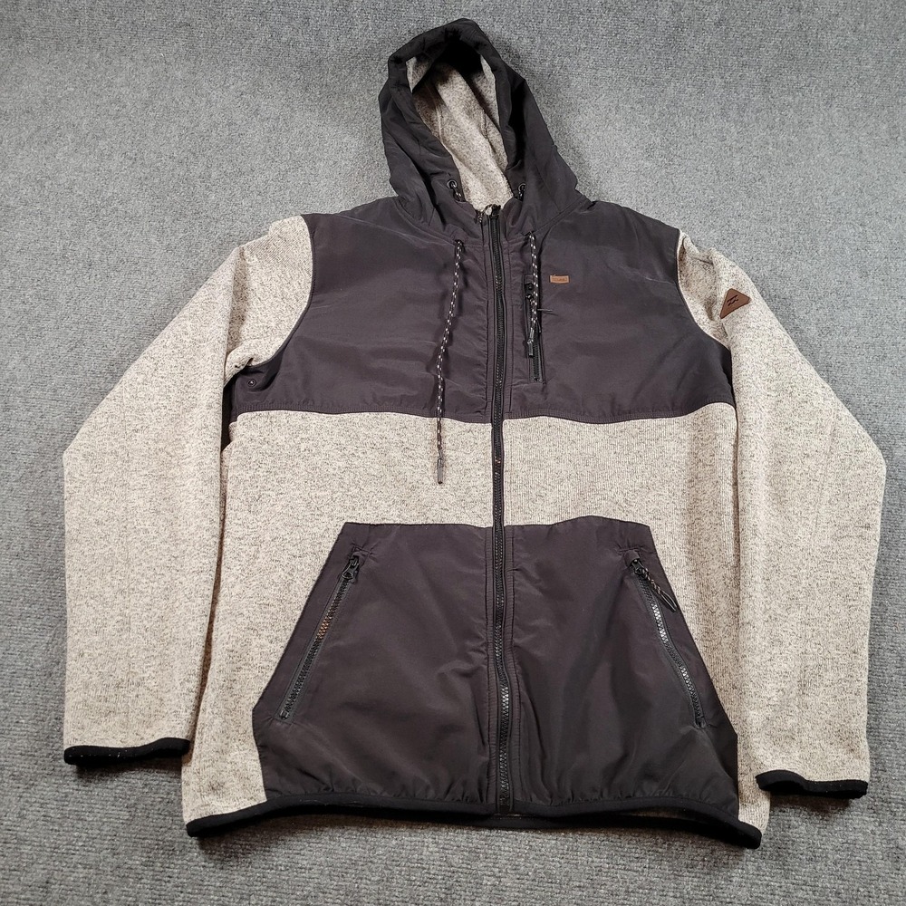 Billabong A/Div Jacket Mens XL Gray Fleece Lined‎ Hooded Softshell M660CTOD
